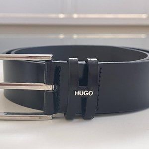 HUGO BOSS Classic Black Leather Belt 34